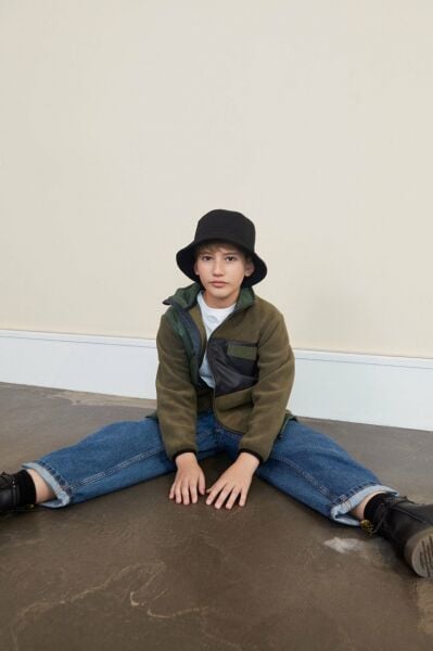 Haki Erkek Çocuk Polar Mont