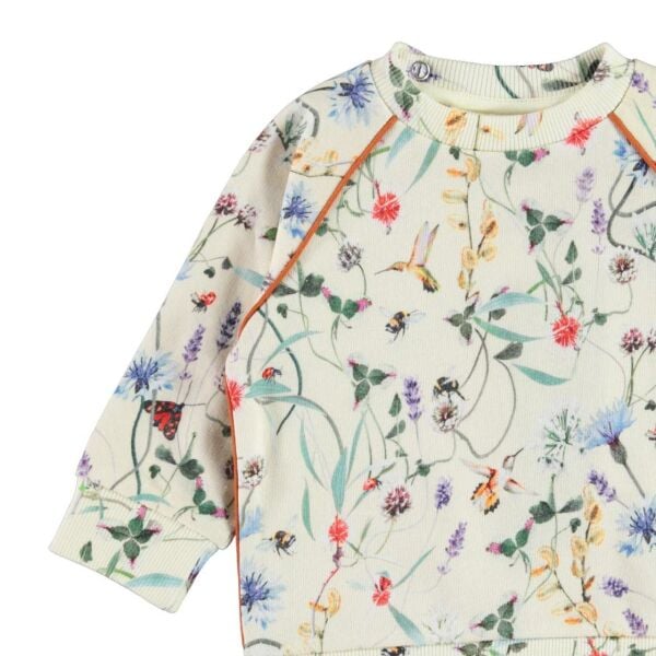 Çiçek Desenli Kız Çocuk Sweatshirt