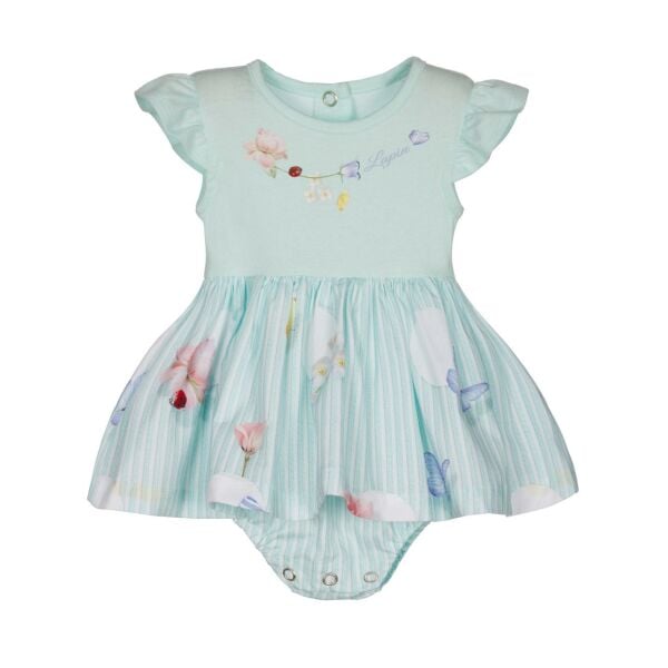 Çiçekli Kelebekli Kız Bebek Elbise Body