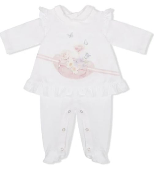 Bel Çantalı Ayaklı Kız Bebek Tulum