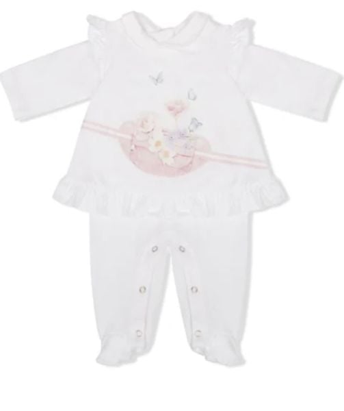 Bel Çantalı Ayaklı Kız Bebek Tulum