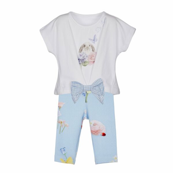 Tavşanlı Fiyonklu 2li T-shirt Tayt Set