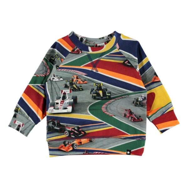 Yarış Arabası Temalı Erkek Bebek Sweatshirt