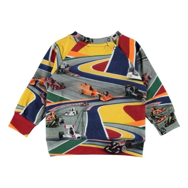 Yarış Arabası Temalı Erkek Bebek Sweatshirt