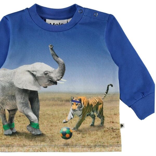 Fil ve Kaplan Temalı Uzun Kollu T-shirt