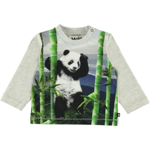 Panda Temalı Uzun Kollu T-shirt