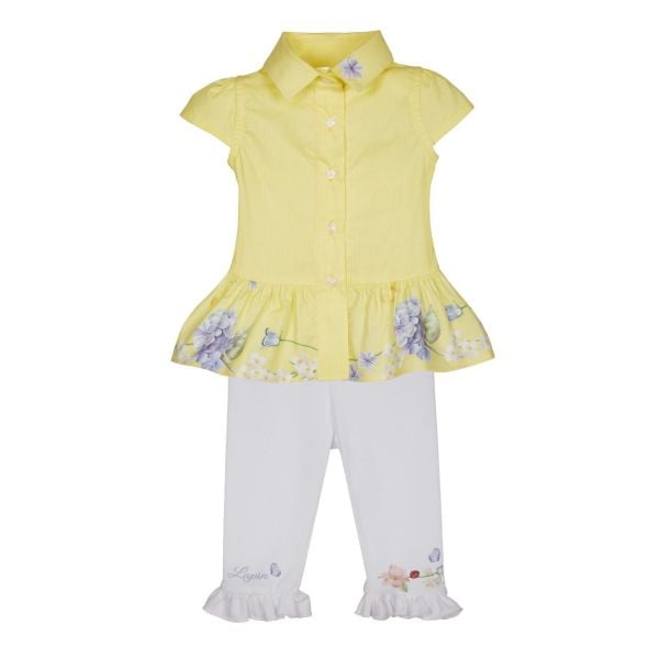 Sırt Dekolteli 2li Kız Çocuk Gömlek Tayt Set