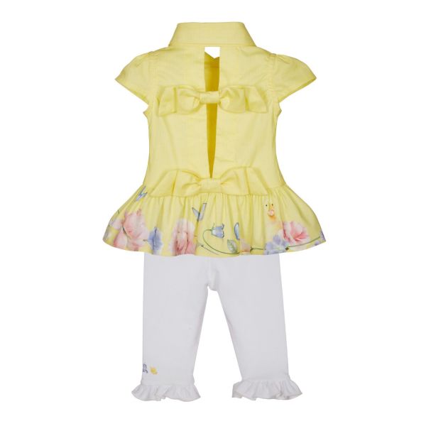 Sırt Dekolteli 2li Kız Çocuk Gömlek Tayt Set