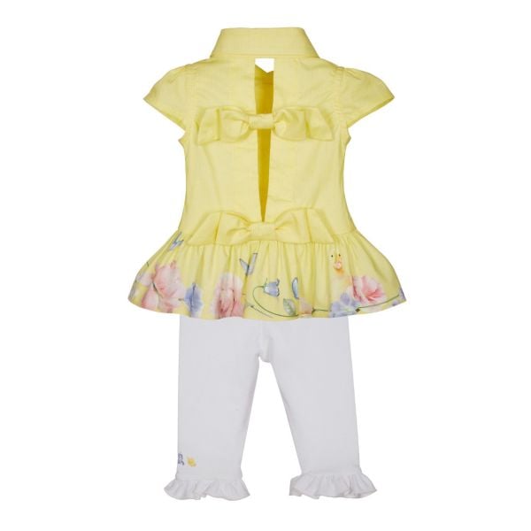 Sırt Dekolteli 2li Kız Çocuk Gömlek Tayt Set