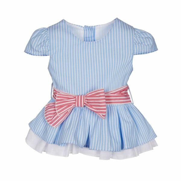 Fiyonklu Kuşaklı 2li Kız Çocuk Gömlek Tayt Set