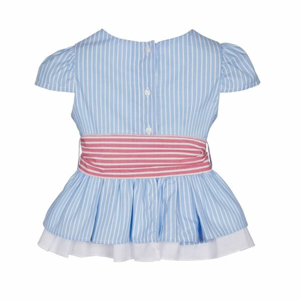 Fiyonklu Kuşaklı 2li Kız Çocuk Gömlek Tayt Set