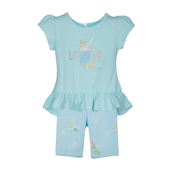 Fiyonklu Puantiyeli 2li Bluz Tayt Set