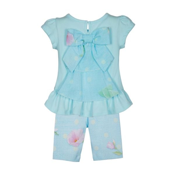 Fiyonklu Puantiyeli 2li Bluz Tayt Set