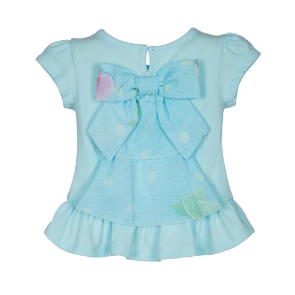 Fiyonklu Puantiyeli 2li Bluz Tayt Set