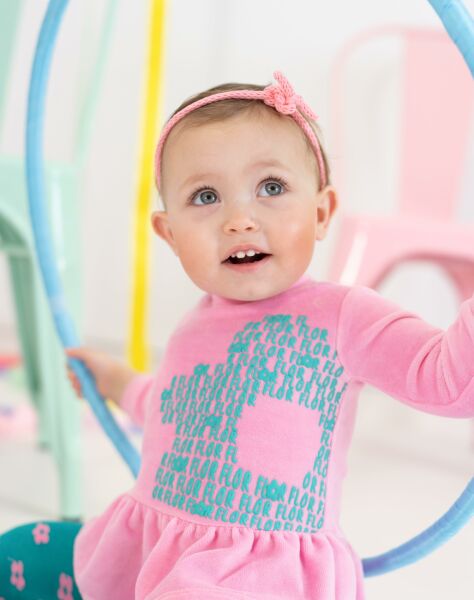 Agatha Ruiz de la Prada Çiçekli Kadife 2li Elbise - Çorap Set