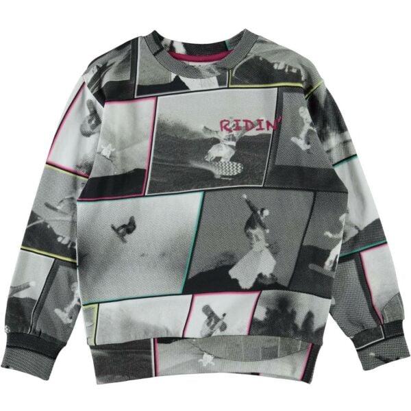 Snowboard Temalı Erkek Çocuk Sweatshirt