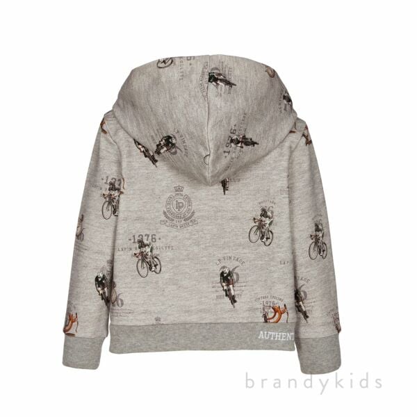 Bisiklet Temalı Kapüşonlu Erkek Çocuk Hırka