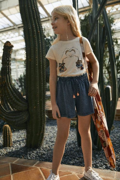 Canada House Püskül Detaylı Kız Çocuk T-shirt