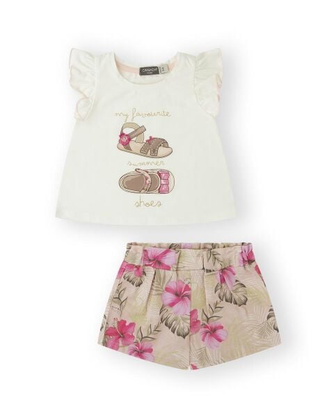 Canada House 2li Kız Bebek T-shİrt Şort Set