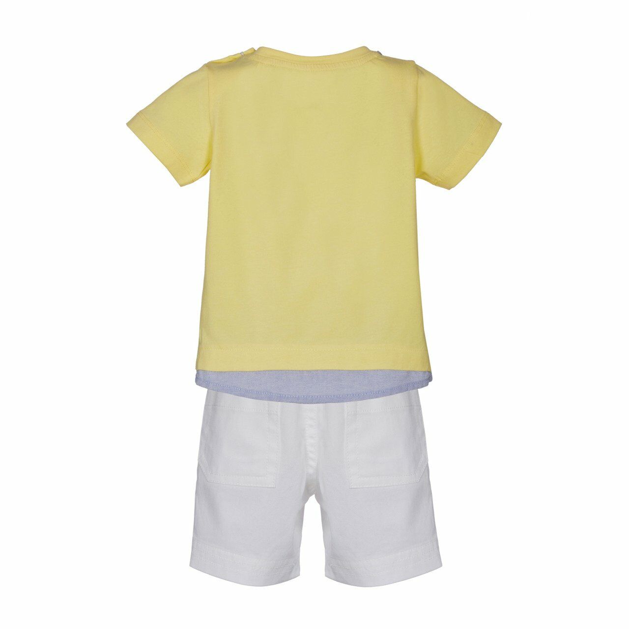 Gömlek Detaylı Dürbünlü 2li T-shirt Şort Set