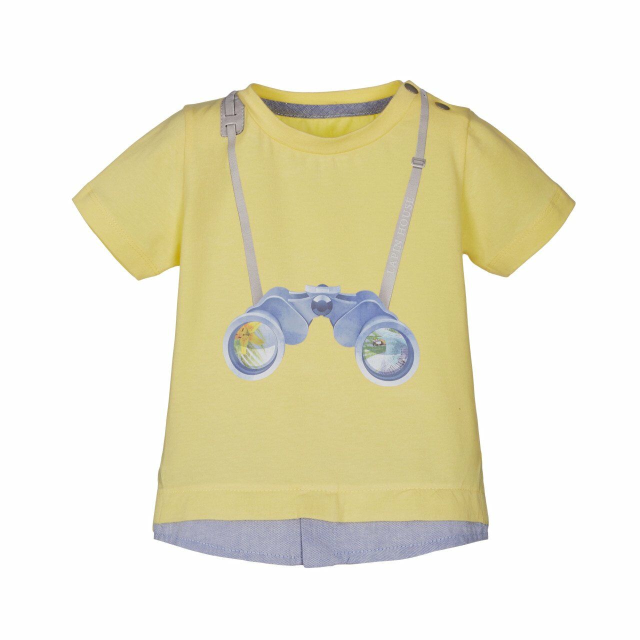 Gömlek Detaylı Dürbünlü 2li T-shirt Şort Set