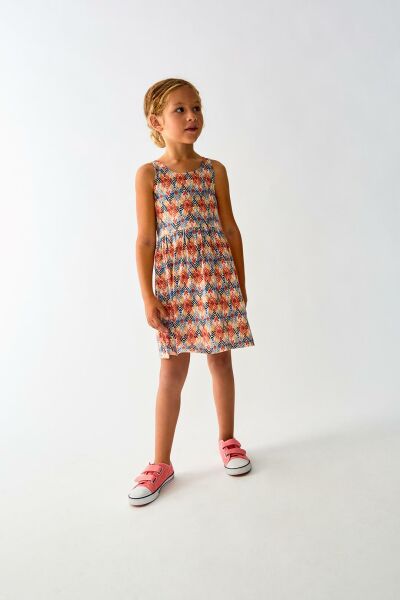 Canada House Etnik Desenli Kız Çocuk Elbise