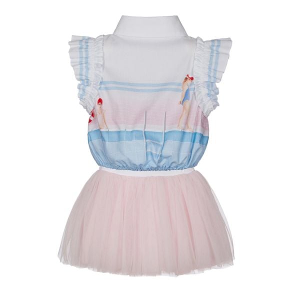 Tütülü 2li Kız Çocuk Gömlek Elbise Set