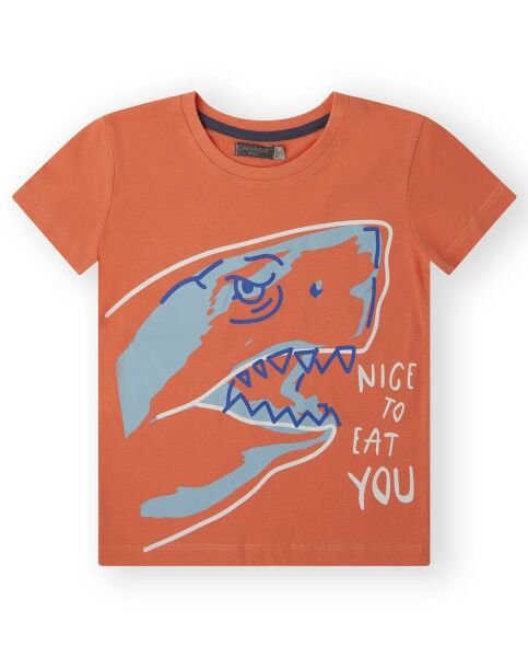 Canada House Köpekbalığı Baskılı Erkek Çocuk T-shirt