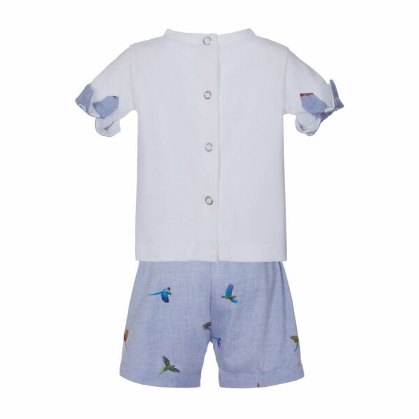 Papağanlı 2li Erkek Bebek T-shirt Şort Set