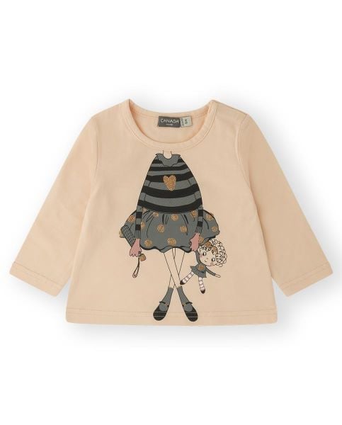 Canada House Bebek Baskılı Kız Bebek T-shirt