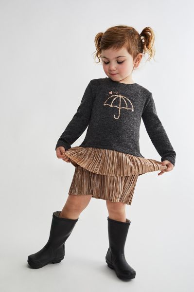 Canada House Pileli Kız Bebek Elbise