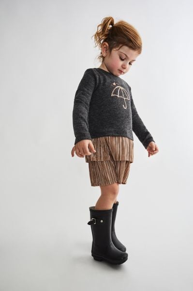 Canada House Pileli Kız Bebek Elbise