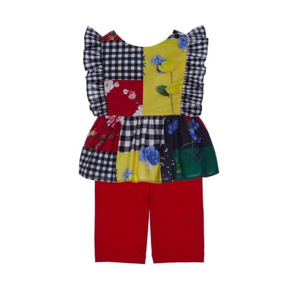 Sırt Dekolteli 2li Kız Çocuk Bluz Tayt Set