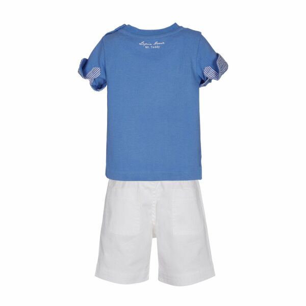 Ayıcıklı Gömlek Detaylı T-shirt Şort Set