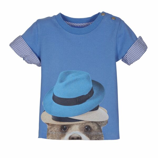 Ayıcıklı Gömlek Detaylı T-shirt Şort Set
