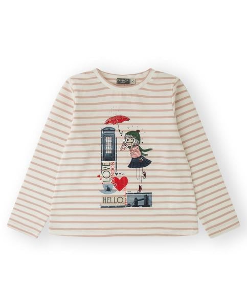 Canada House Çizgili Kız Çocuk T-shirt