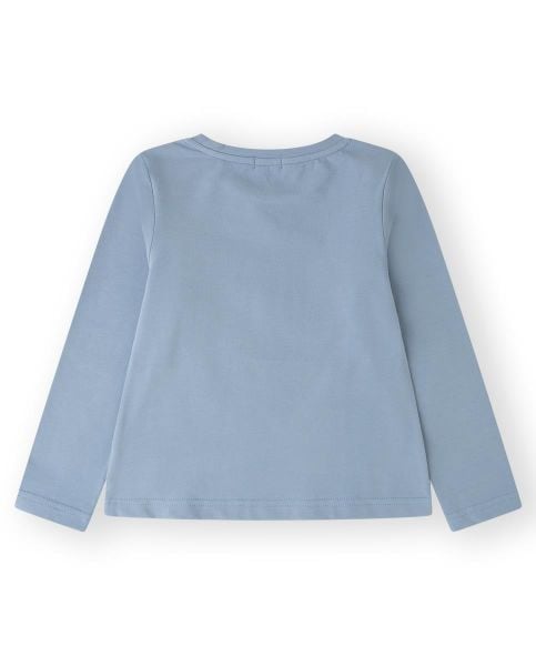 Canada House İşlemeli Mavi Kız Çocuk T-shirt