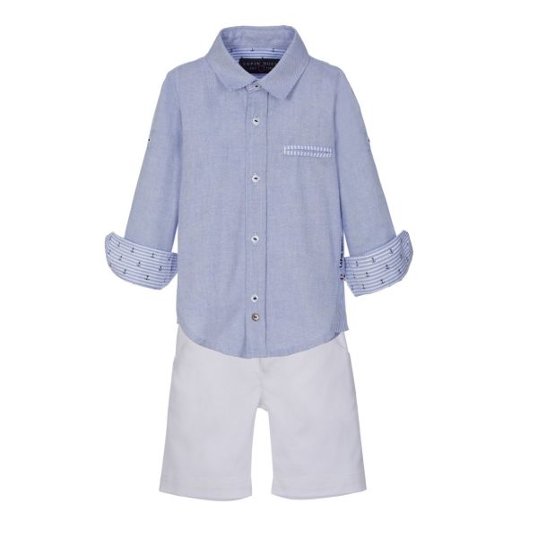 Denizci Temalı 2li Erkek Çocuk Gömlek Şort Set