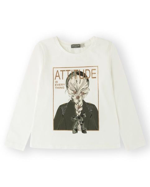 Canada House İşlemeli Kız Çocuk T-shirt